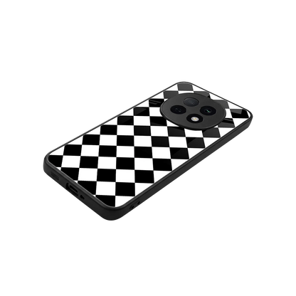 Diamond Check stylish phone case for oppo f29 pro 5g | glossy glass and slim fit