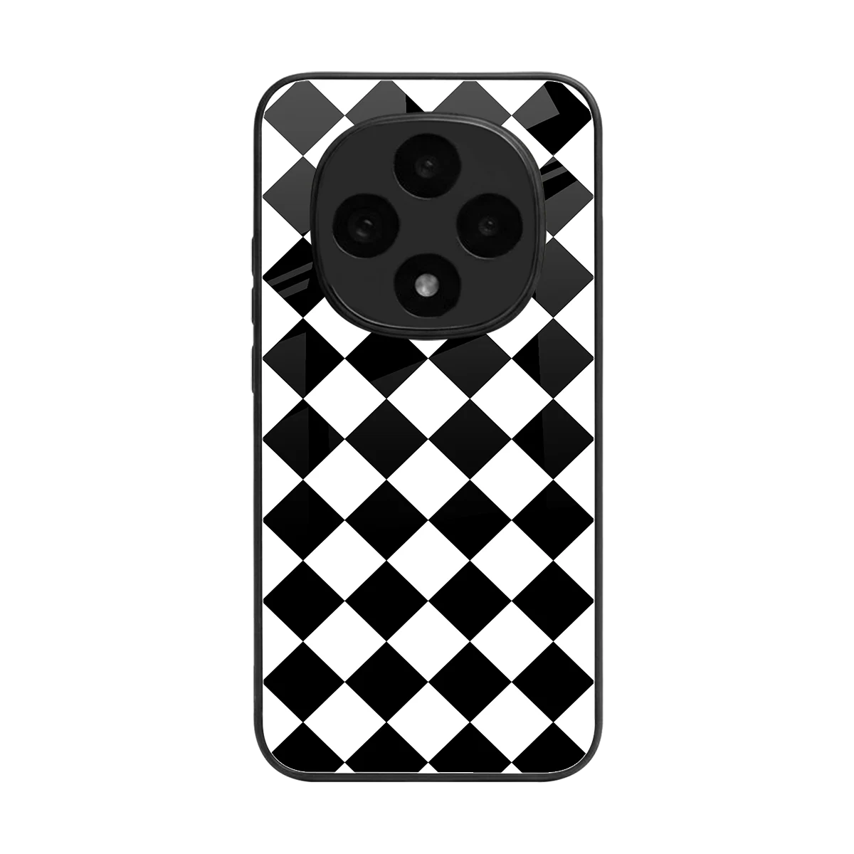 Diamond Check back phone cover | glass case for oppo f31 pro 5g