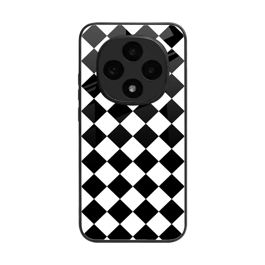 Diamond Check back phone cover | glass case for oppo f31 pro 5g