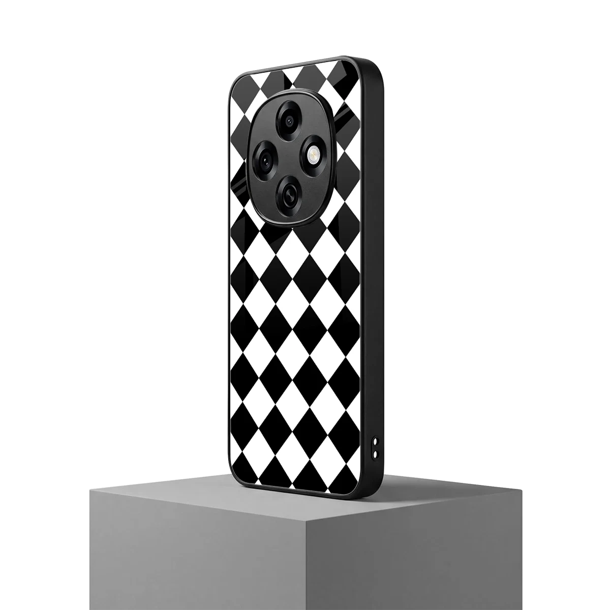 Diamond Check oppo f31 pro 5g mobile cover | shockproof glass phone case