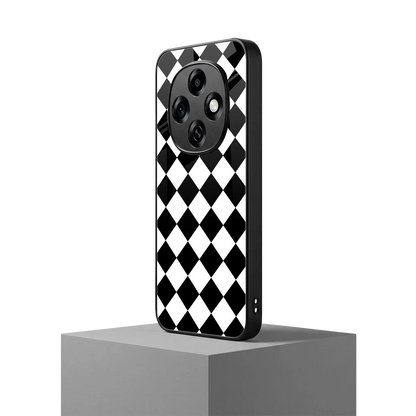 Diamond Check oppo f31 pro 5g mobile cover | shockproof glass phone case