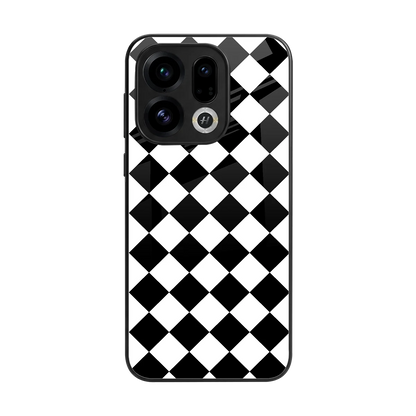 Diamond Check back phone cover | glass case for oppo find x9