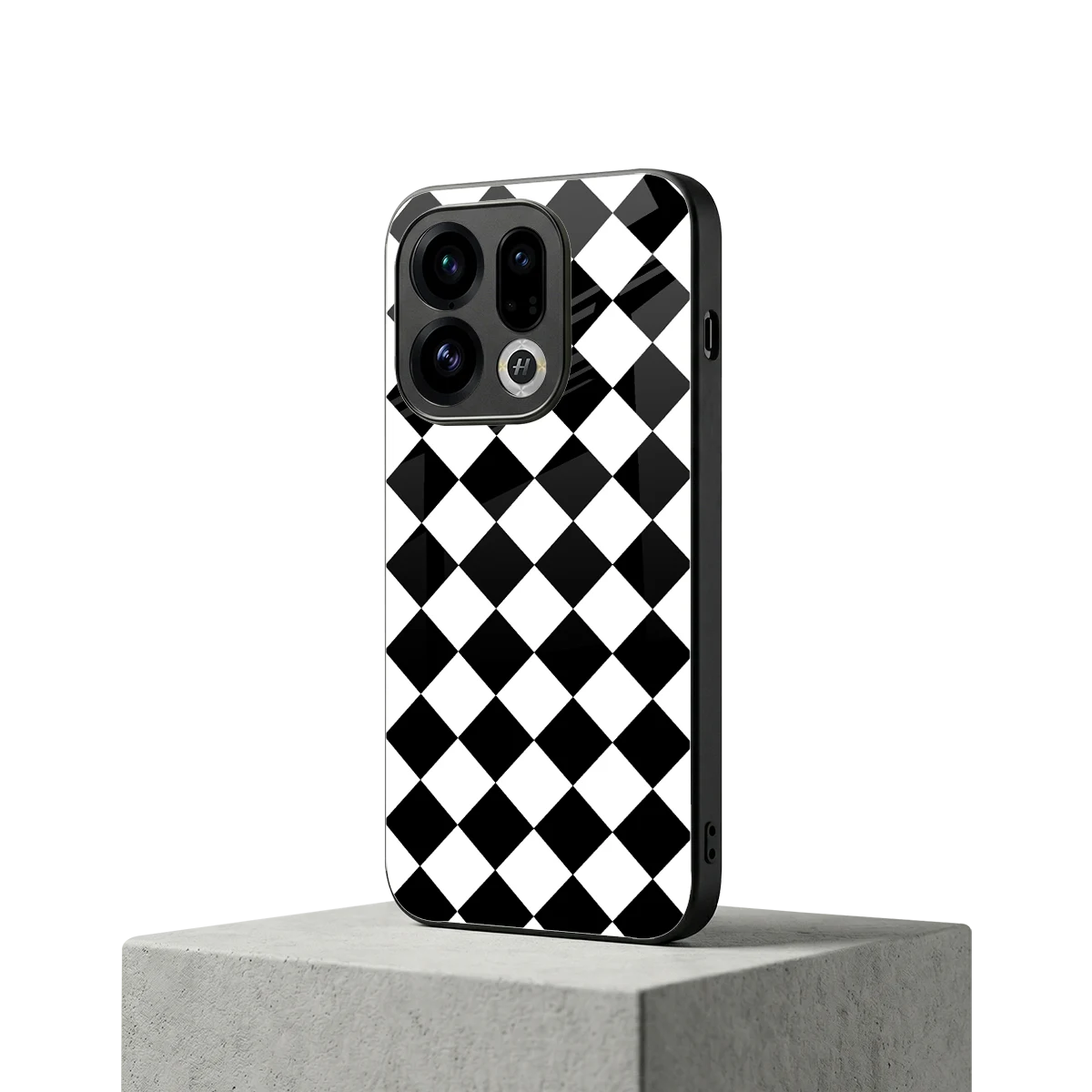 Diamond Check oppo find x9 mobile cover | shockproof glass phone case