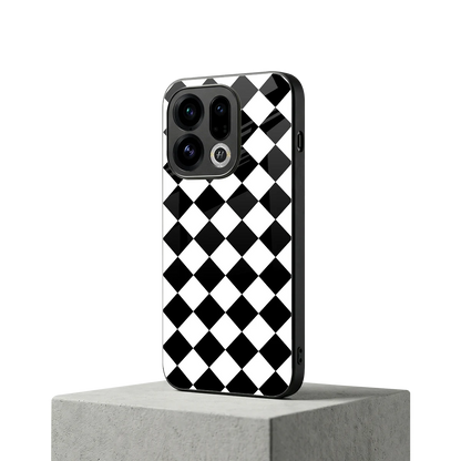 Diamond Check oppo find x9 mobile cover | shockproof glass phone case