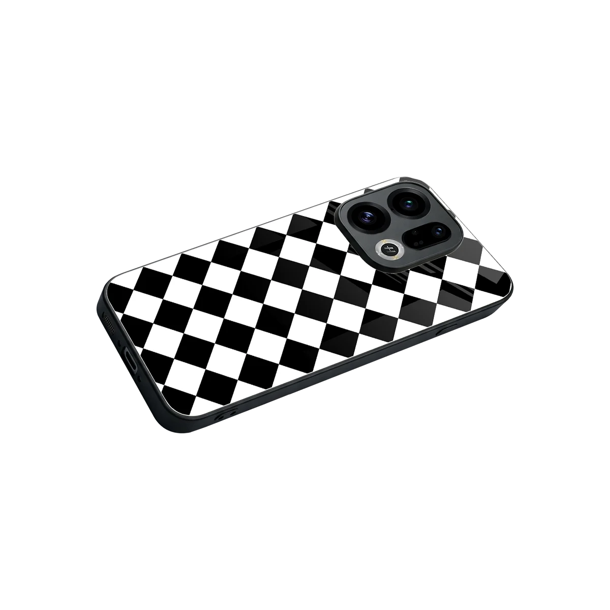 Diamond Check stylish phone case for oppo find x9 | glossy glass and slim fit
