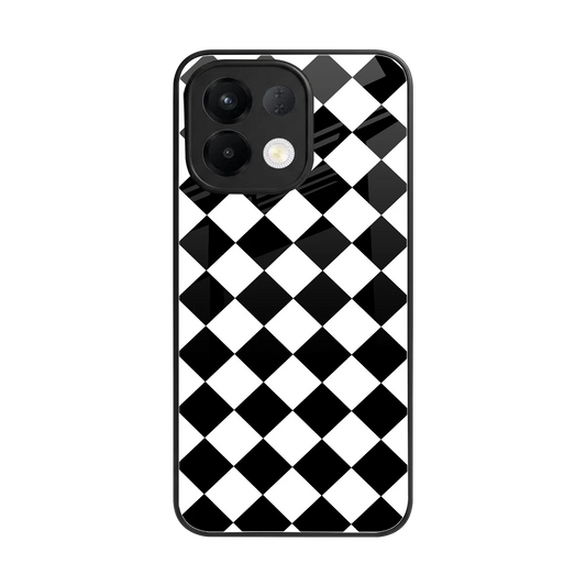 Diamond Check back phone cover | glass case for oppo k13 5g