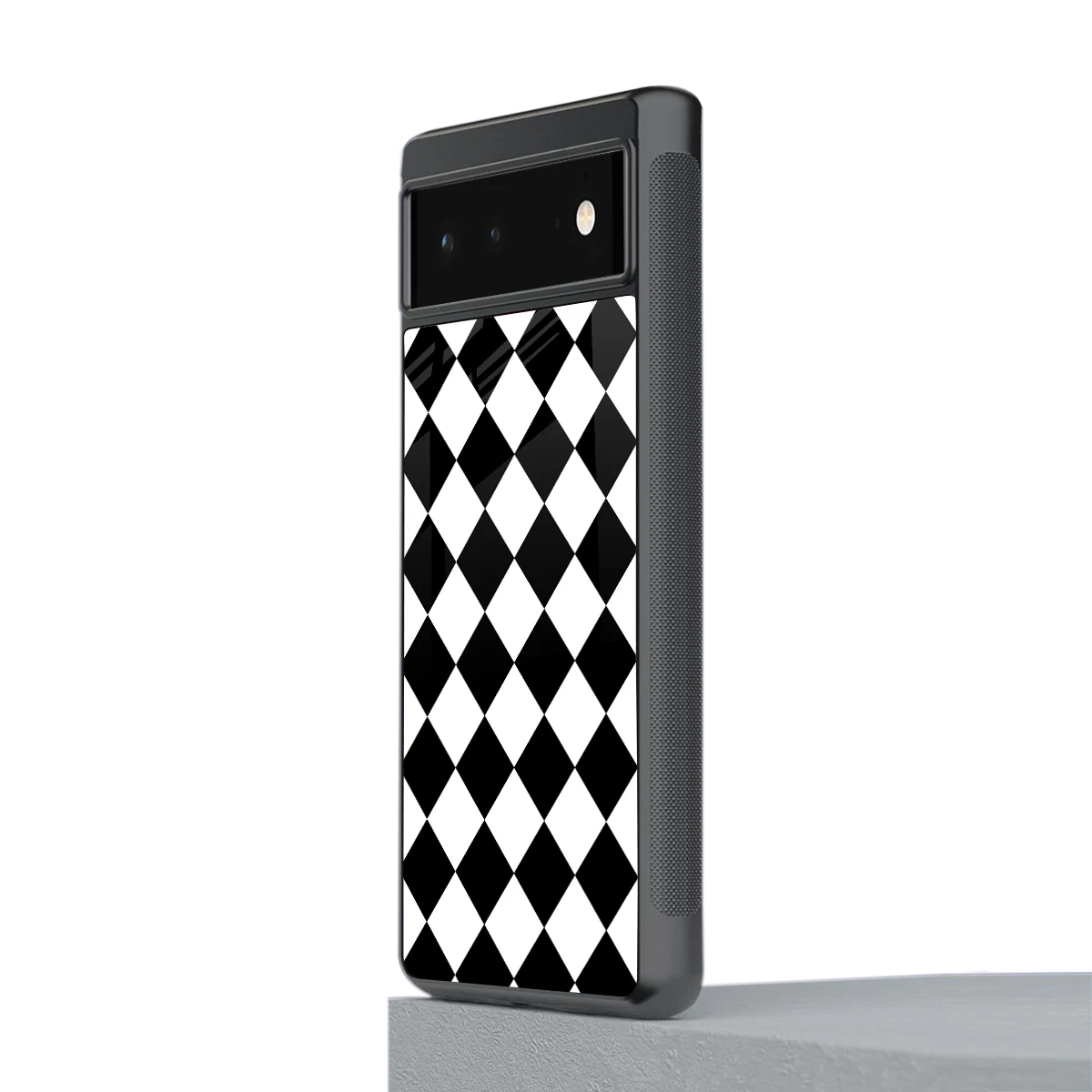 Diamond Check stylish phone case for google pixel 6 | glossy glass and slim fit