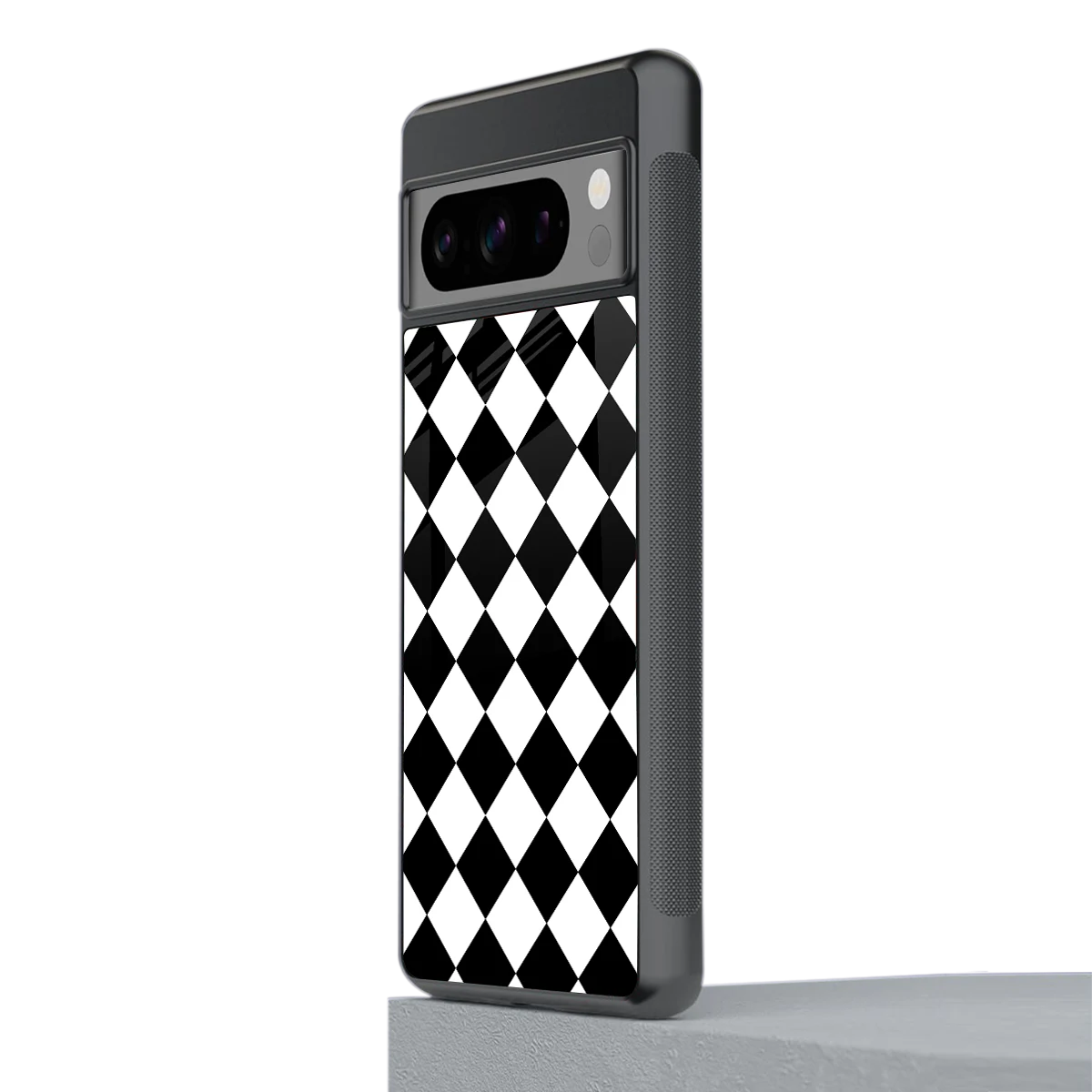 Diamond Check stylish phone case for google pixel 8 pro | glossy glass and slim fit
