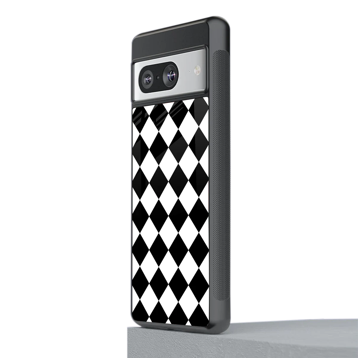 Diamond Check stylish phone case for google pixel 8 | glossy glass and slim fit
