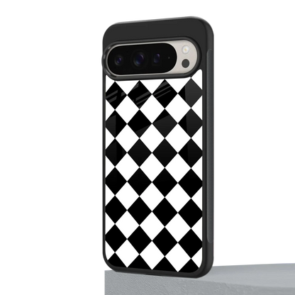 Diamond Check google pixel 9 pro mobile cover | shockproof glass phone case