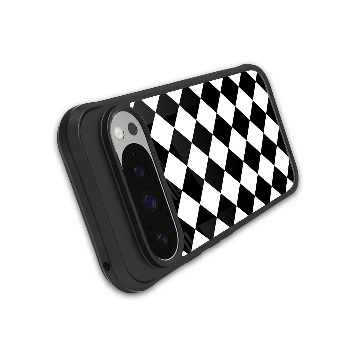 Diamond Check stylish phone case for google pixel 9 pro xl | glossy glass and slim fit