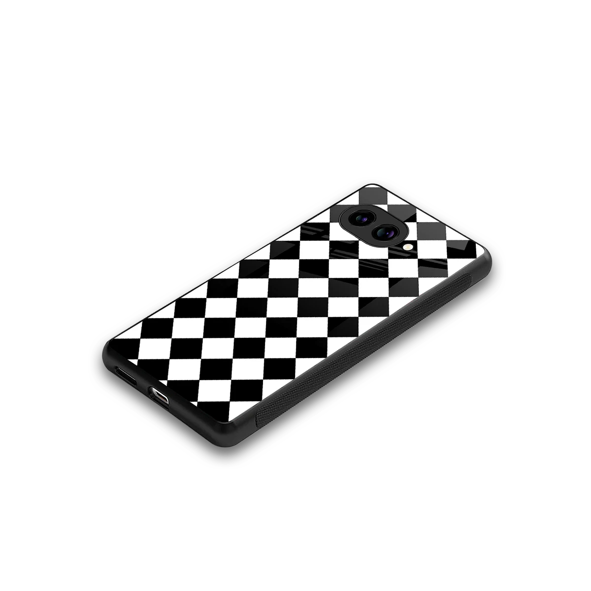 Diamond Check stylish phone case for google pixel 10a | glossy glass and slim fit