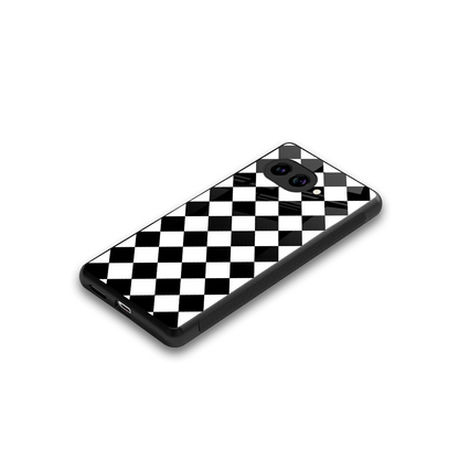 Diamond Check stylish phone case for google pixel 10a | glossy glass and slim fit