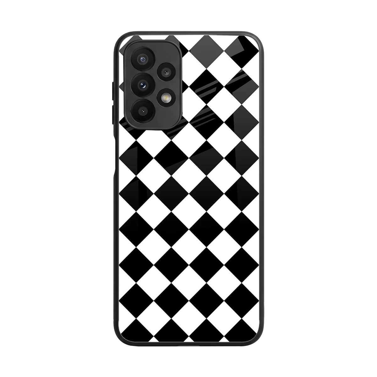 Diamond Check back phone cover | glass case for samsung galaxy a23