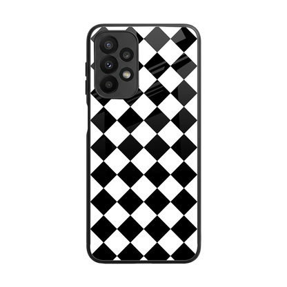 Diamond Check back phone cover | glass case for samsung galaxy a23