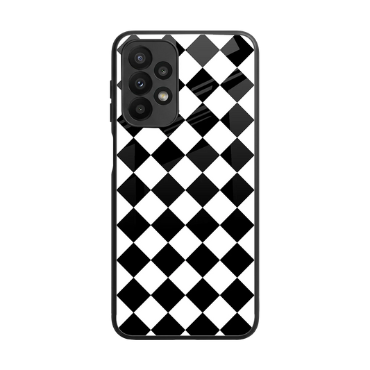 Diamond Check back phone cover | glass case for samsung galaxy a23