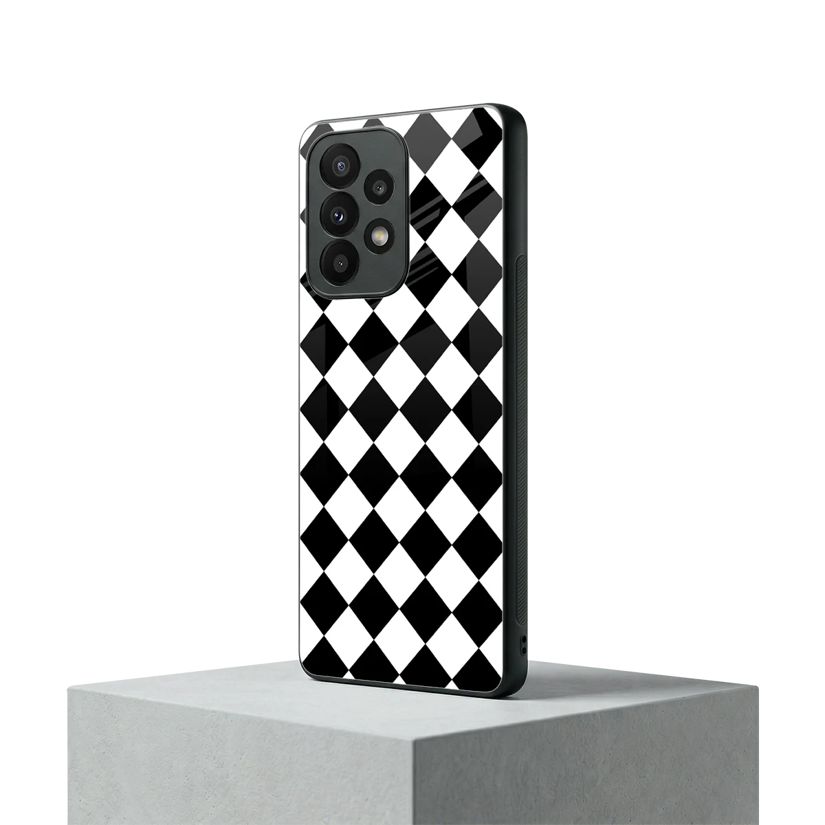 Diamond Check samsung galaxy a23 mobile cover | shockproof glass phone case