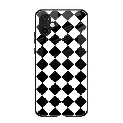 Diamond Check back phone cover | glass case for samsung galaxy a06 5g