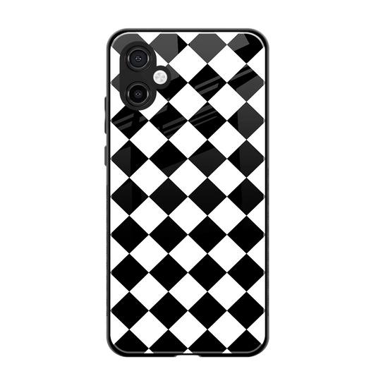 Diamond Check back phone cover | glass case for samsung galaxy a06 5g