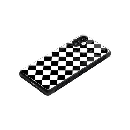Diamond Check stylish phone case for samsung galaxy a06 5g | glossy glass and slim fit