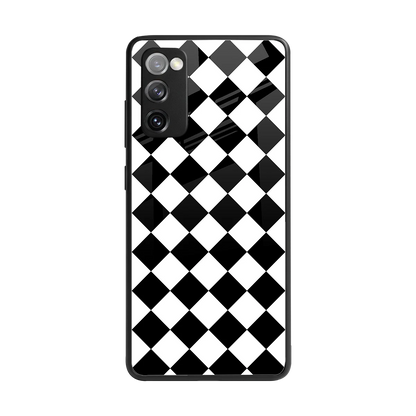 Diamond Check back phone cover | glass case for samsung galaxy s20 fe