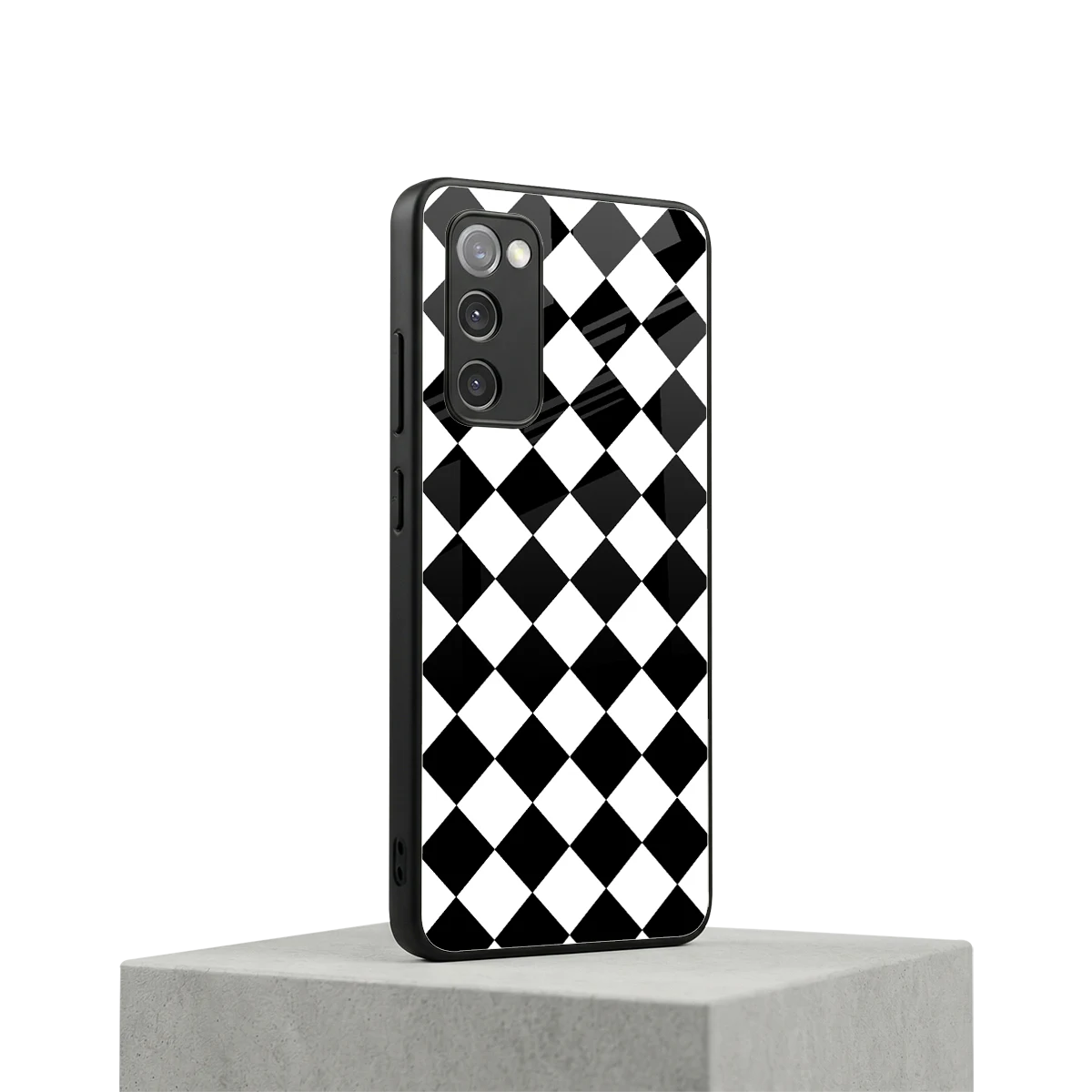 Diamond Check samsung galaxy s20 fe mobile cover | shockproof glass phone case