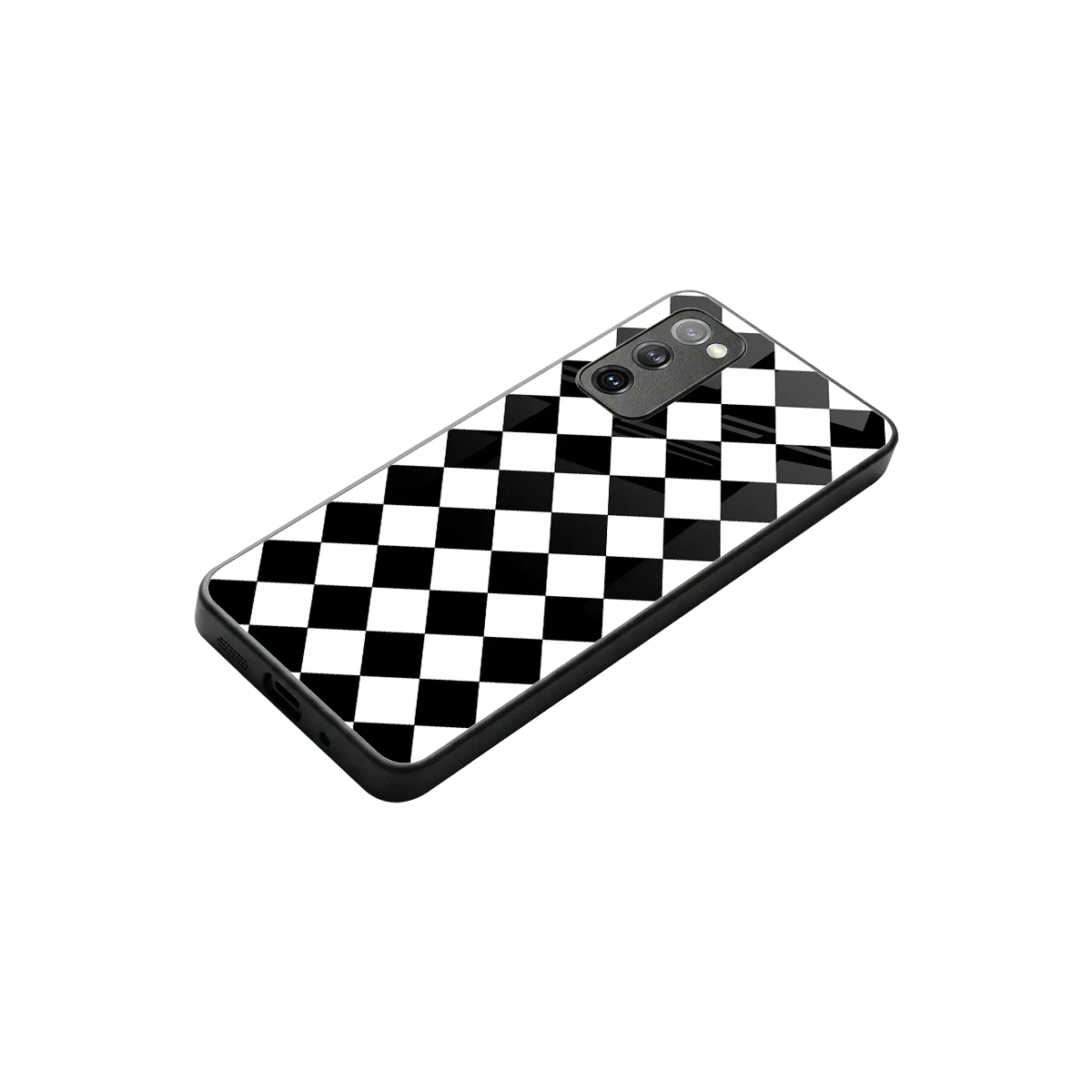 Diamond Check stylish phone case for samsung galaxy s20 fe | glossy glass and slim fit