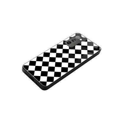 Diamond Check stylish phone case for samsung galaxy s20 fe | glossy glass and slim fit