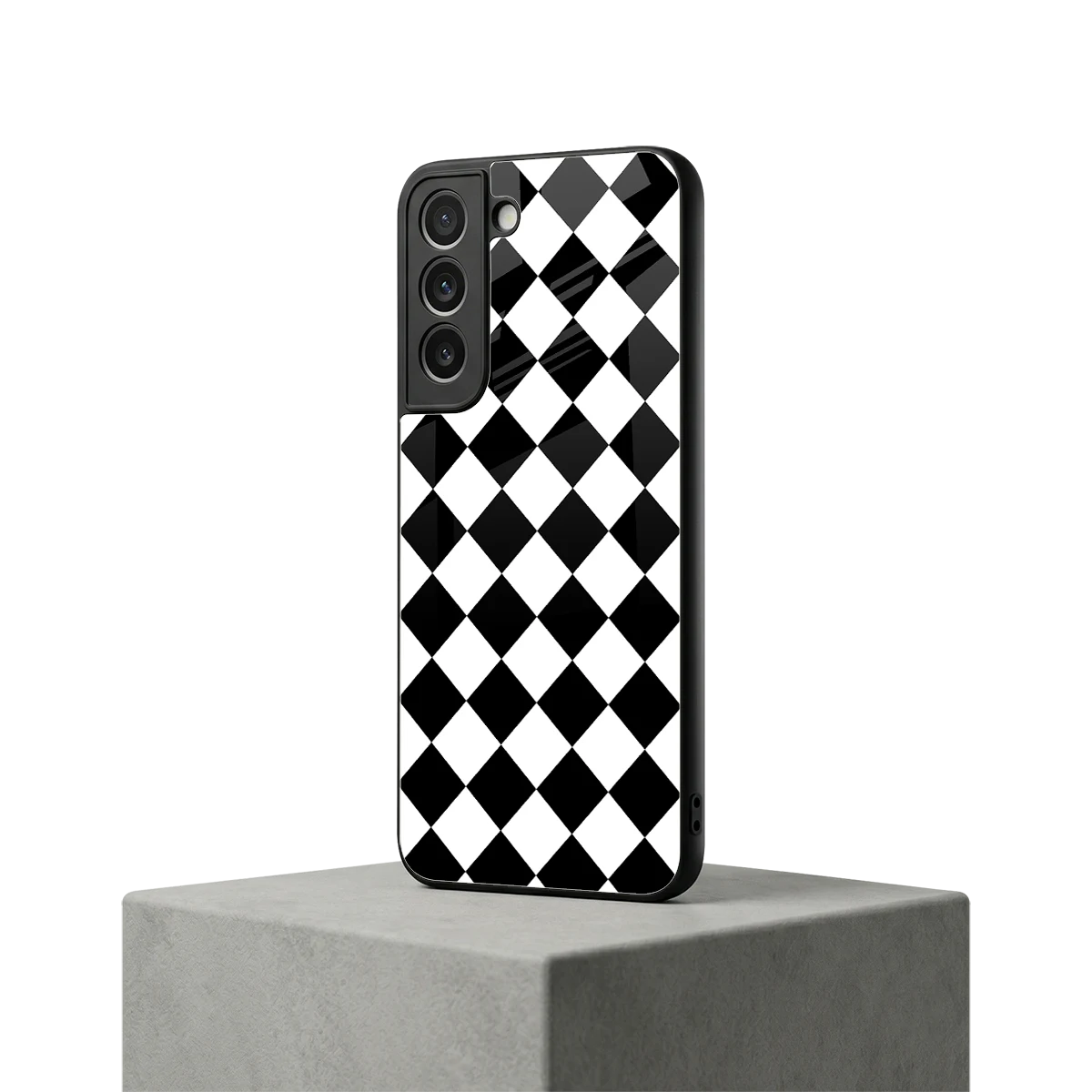 Diamond Check samsung galaxy s22 mobile cover | shockproof glass phone case