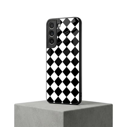 Diamond Check samsung galaxy s22 mobile cover | shockproof glass phone case