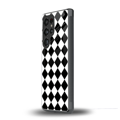 Diamond Check samsung galaxy s25 ultra mobile cover | shockproof glass phone case