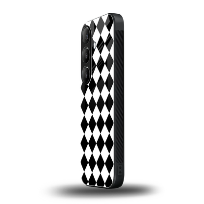 Diamond Check samsung galaxy s24 mobile cover | shockproof glass phone case