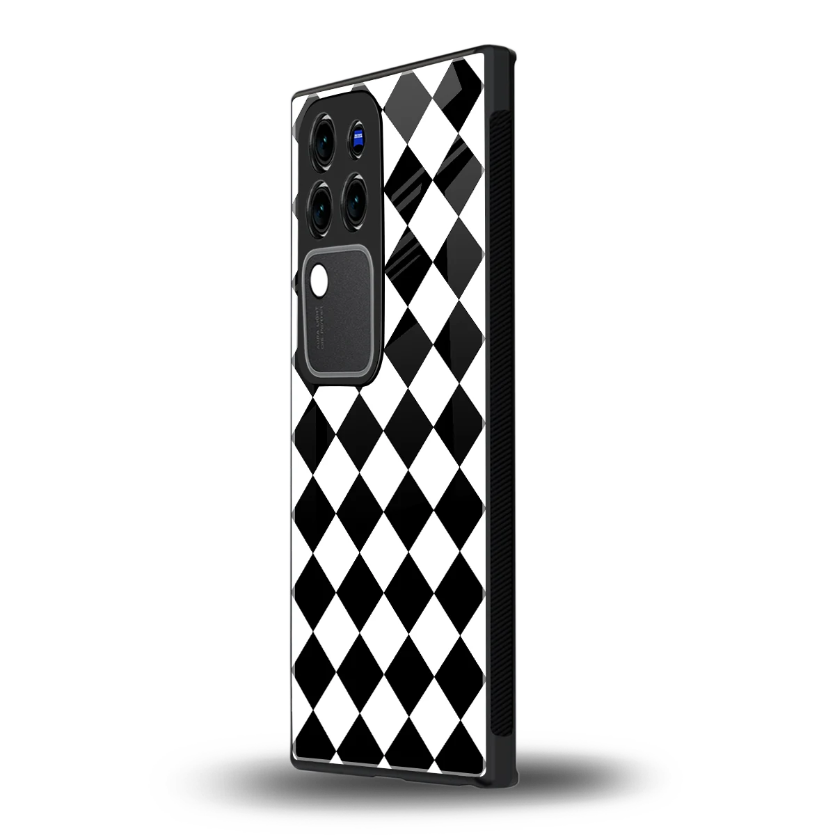 Diamond Checkvivo v30 pro mobile cover | shockproof glass phone case