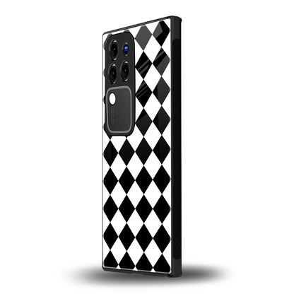 Diamond Checkvivo v30 pro mobile cover | shockproof glass phone case