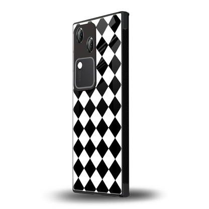 Diamond Check vivo v30 mobile cover | shockproof glass phone case