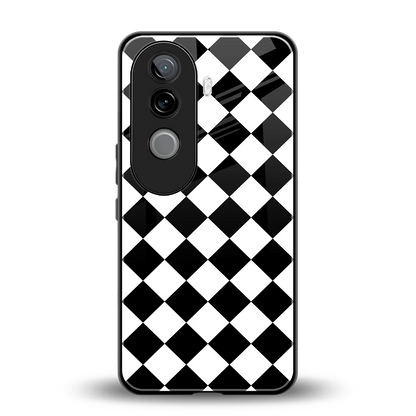 Diamond Check back phone cover | glass case for vivo v40e