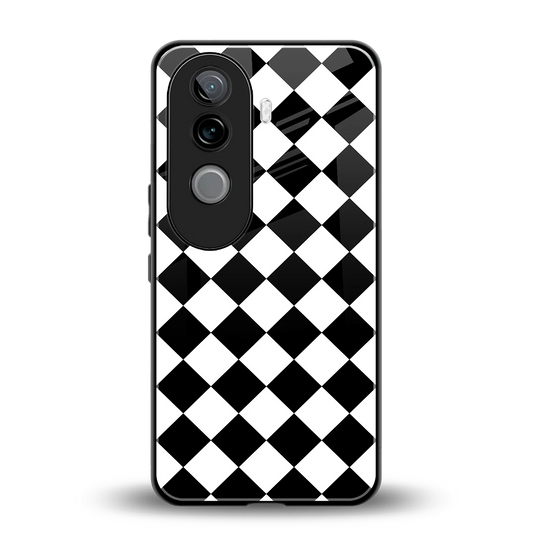 Diamond Check back phone cover | glass case for vivo v40e