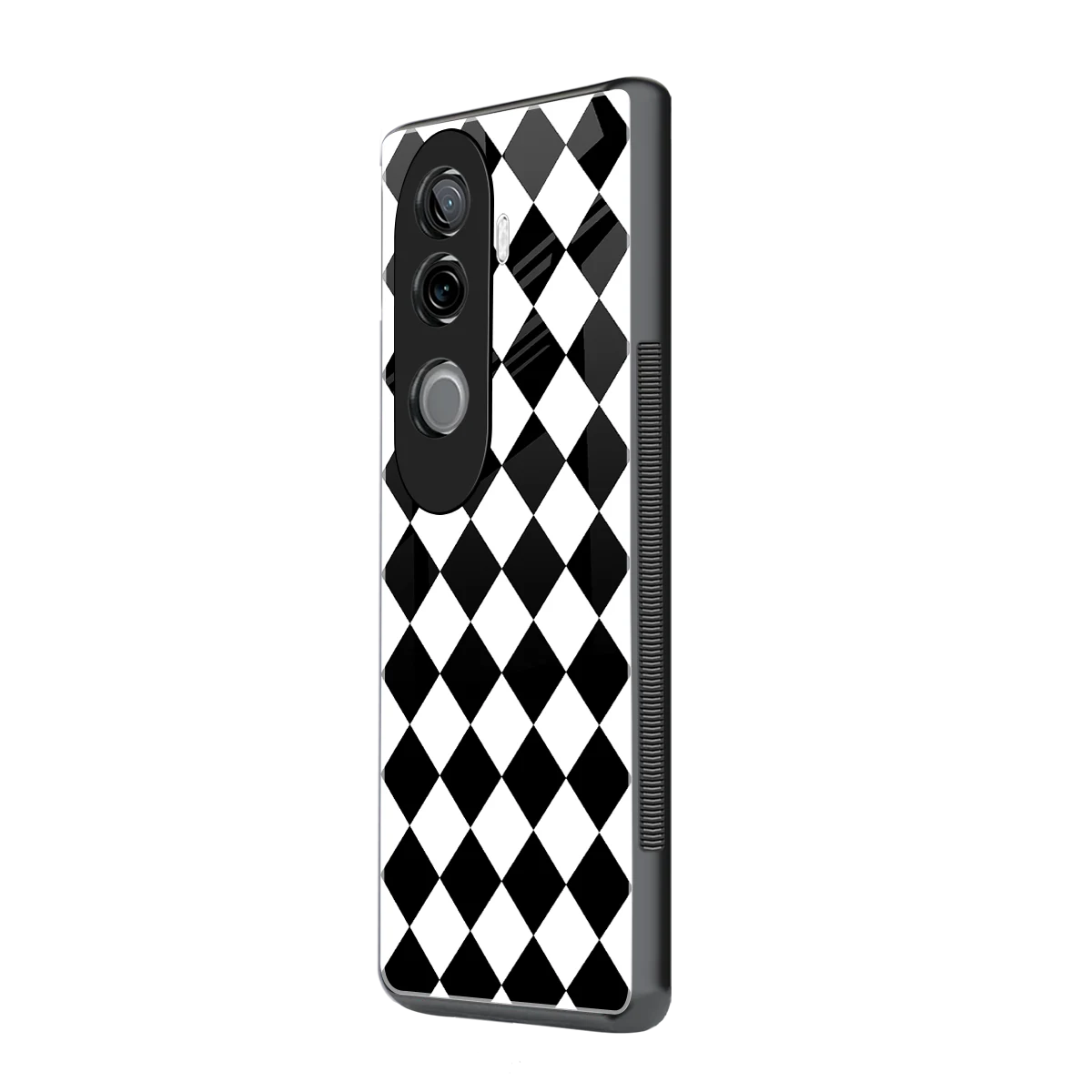 Diamond Check vivo v40e mobile cover | shockproof glass phone case