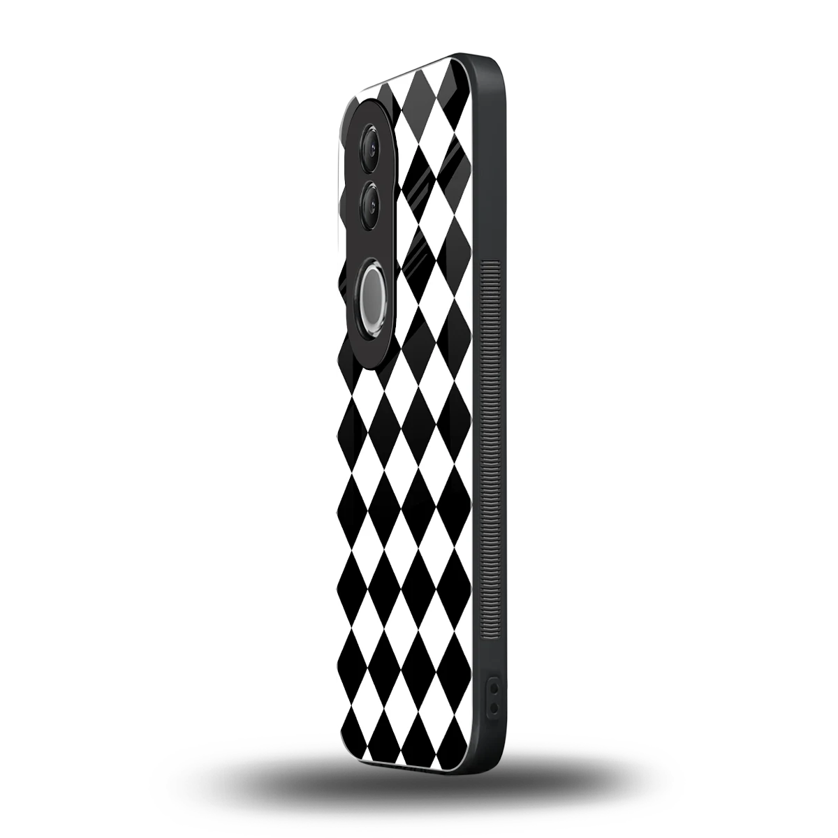 Diamond Check vivo v50 mobile cover | shockproof glass phone case
