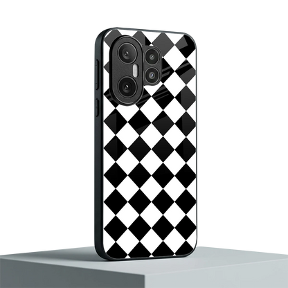 Diamond Check vivo x200 fe mobile cover | shockproof glass phone case