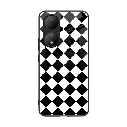 Diamond Check back phone cover | glass case for Vivo-y100