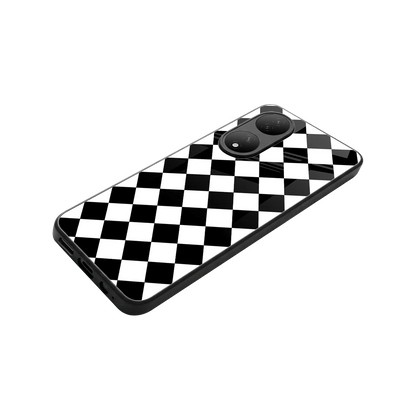Diamond Check stylish phone case for Vivo-y100 | glossy glass and slim fit