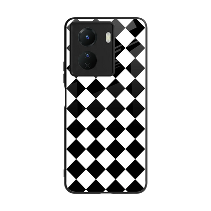 Diamond Check back phone cover | glass case for vivo y16