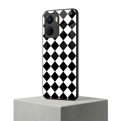 Diamond Check vivo y16 mobile cover | shockproof glass phone case
