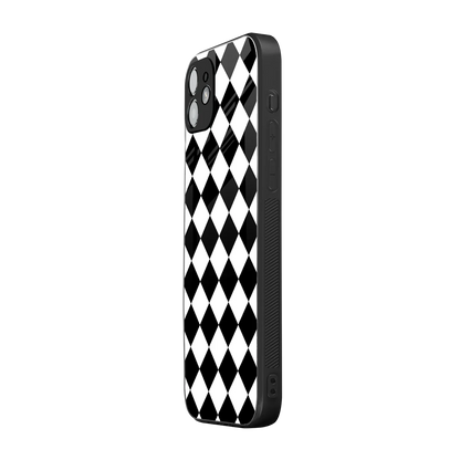 Diamond Check iphone 12 mobile cover | shockproof glass phone case