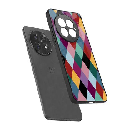 Diamond Palette sleek oneplus 13 cover with tempered glass back and TPU edges