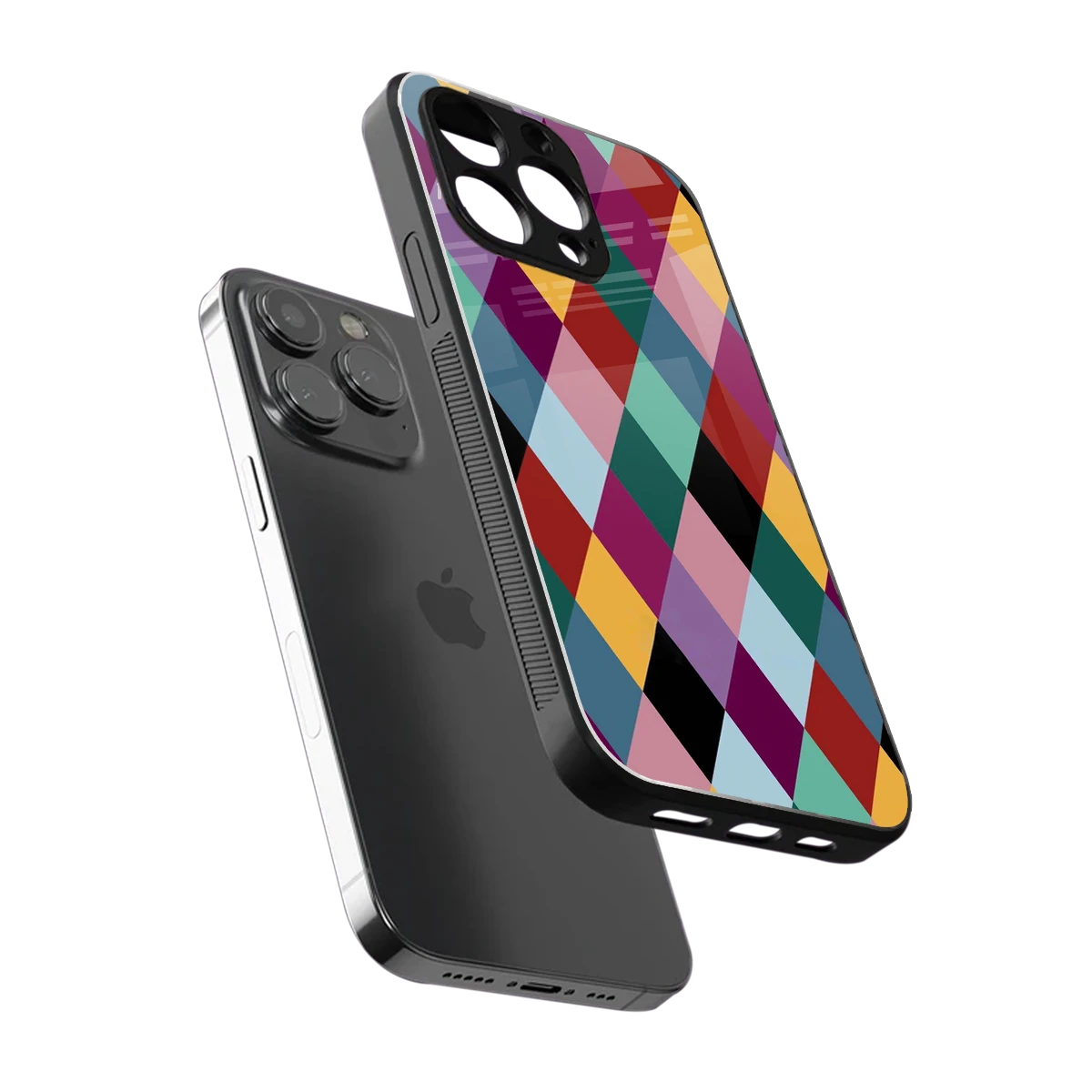 Diamond Palette sleek iphone 13 pro cover with tempered glass back and TPU edges