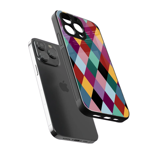 Diamond Palette sleek iphone 13 pro cover with tempered glass back and TPU edges