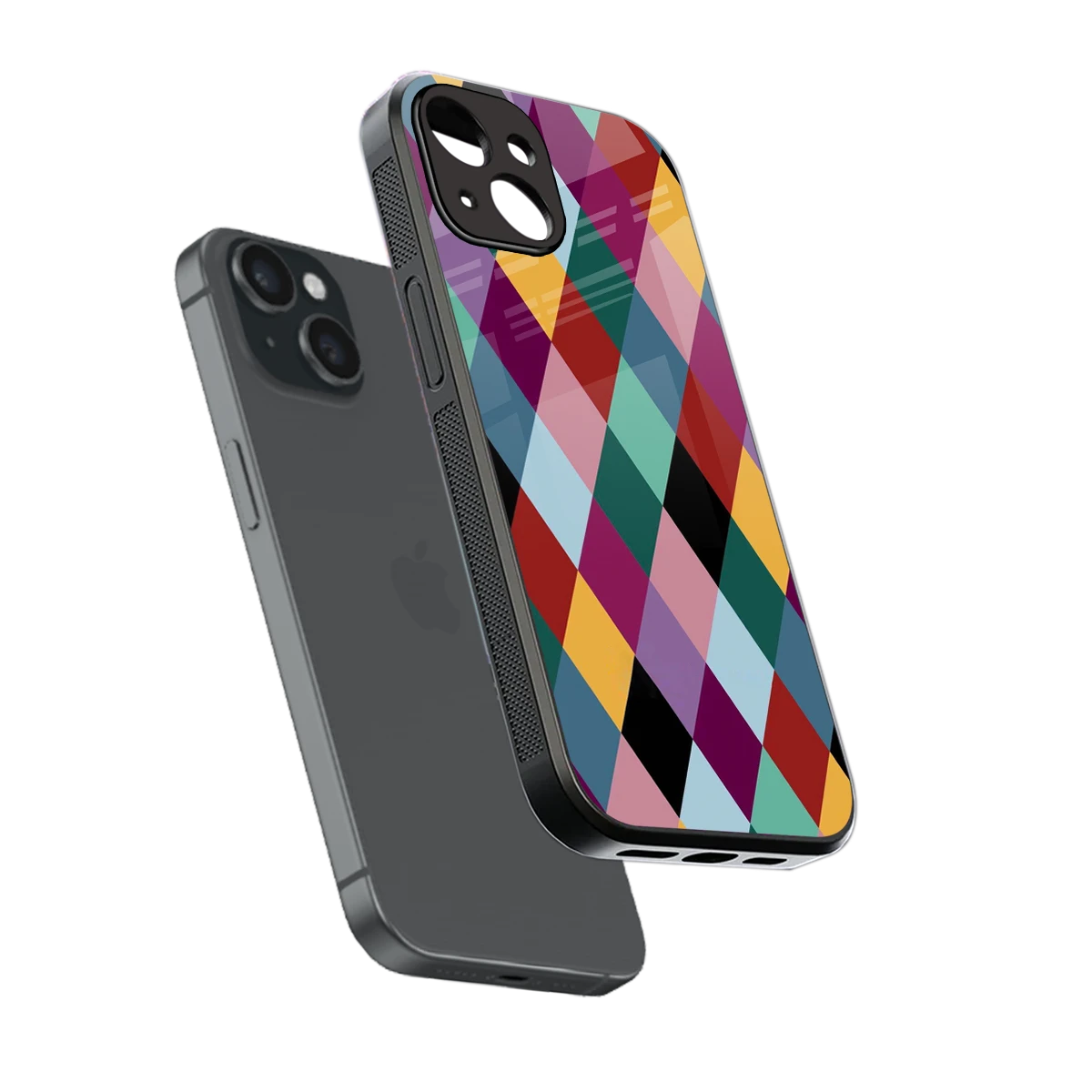 Diamond Palette sleek iphone 13 cover with tempered glass back and TPU edges