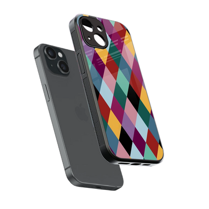 Diamond Palette sleek iphone 14 cover with tempered glass back and TPU edges